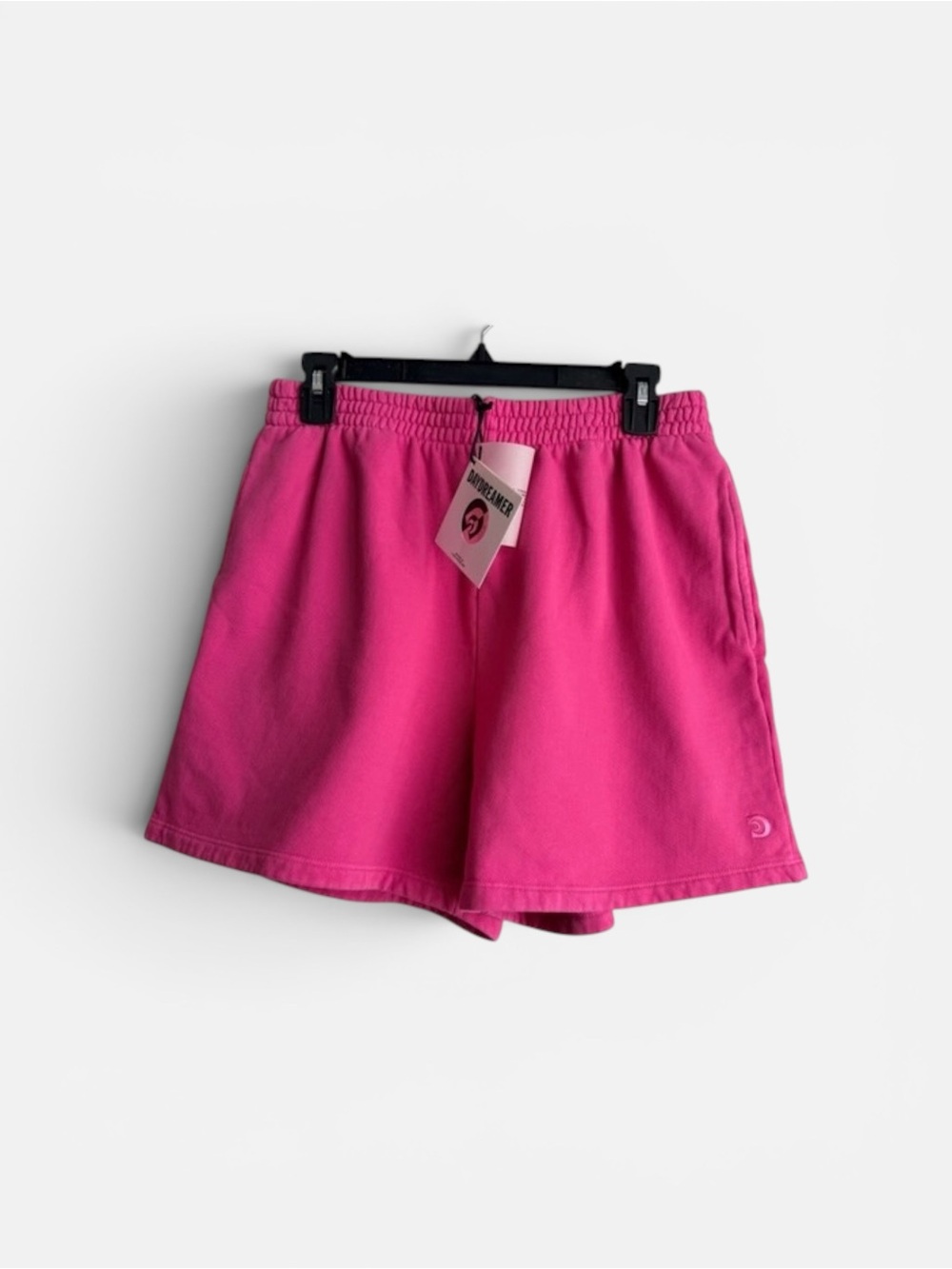 Daydreamer Pink Cotton Sweat Shorts - Elastic Waistband and Embroidered Logo - Picture 6 of 6